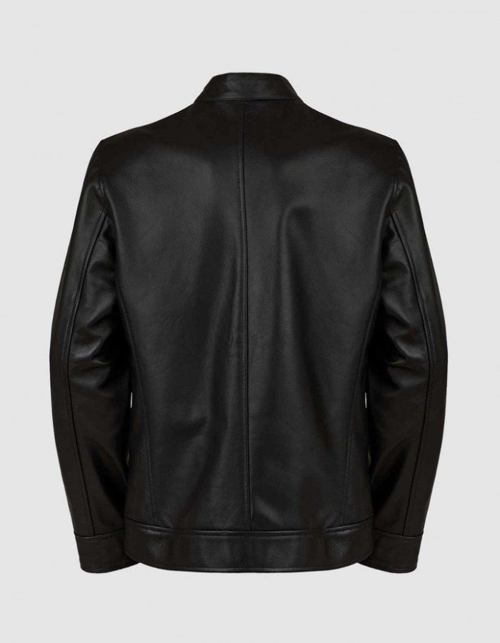 Black Leather Jacket with 4 Pockets Black Leather Jacket with 4 Pockets