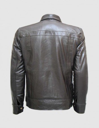 Black Leather Jacket with Classic Zipper Black Leather Jacket with Classic Zipper