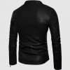Black Leather Jacket with Small Collar Black Leather Jacket with Small Collar