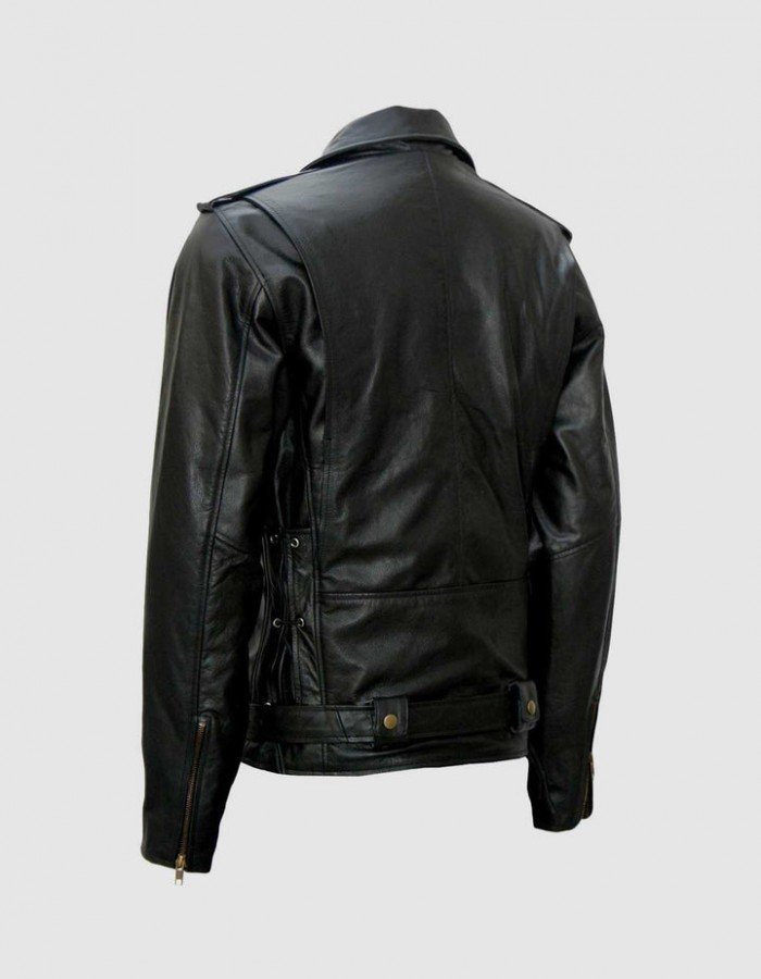 Black Motorcycle Leather Jacket