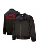 Black San Francisco 49ers Excellence Full-Zip Satin Jacket