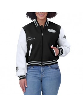 Black/White Las Vegas Raiders Varsity Full-Zip Jacket