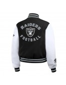 Black/White Las Vegas Raiders Varsity Full-Zip Jacket