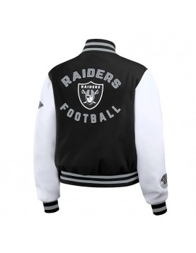 Black/White Las Vegas Raiders Varsity Full-Zip Jacket