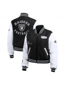 Black/White Las Vegas Raiders Varsity Full-Zip Jacket