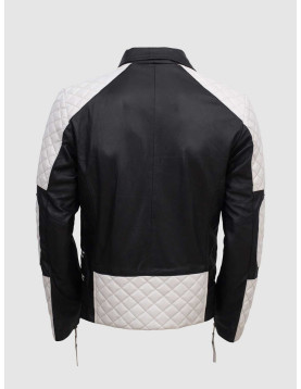 Black &amp; White Leather Jacket for Men - Equitazione