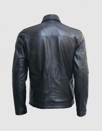 Black Zipper Leather Jacket