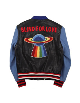 Blind for Love Varsity Bomber Wool/Leather Jacket