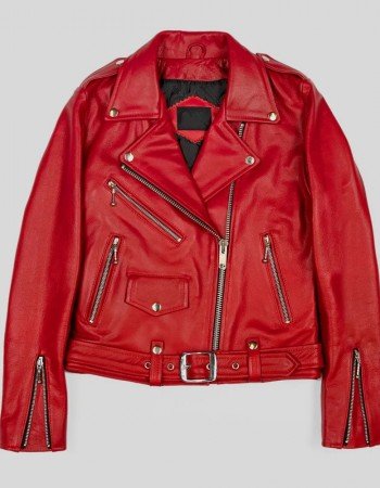 Blood Red Commando Leather Jacket