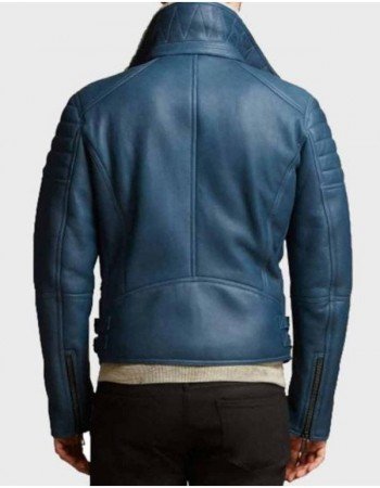 Men’s Asymmetrical Shearling Leather Jacket