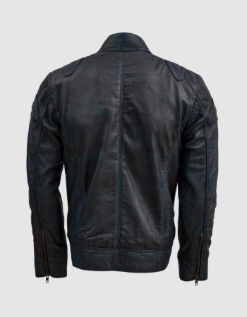 Blue Waxed Jacket with Red Shade