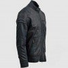 Blue Waxed Jacket with Red Shade