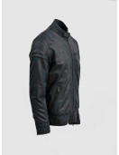Blue Waxed Jacket with Red Shade