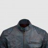 Blue Waxed Jacket with Red Shade
