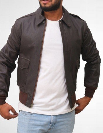 Bomber Black Leather Jacket