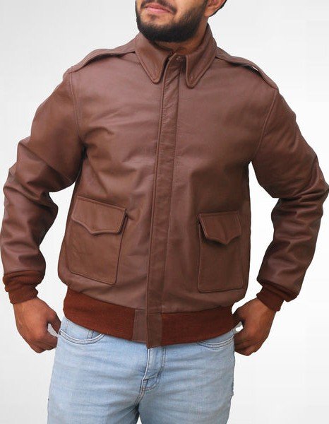 Bomber Brown Leather Jacket