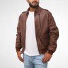 Bomber Brown Leather Jacket
