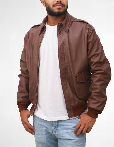 Bomber Brown Leather Jacket