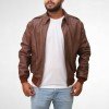 Bomber Brown Leather Jacket