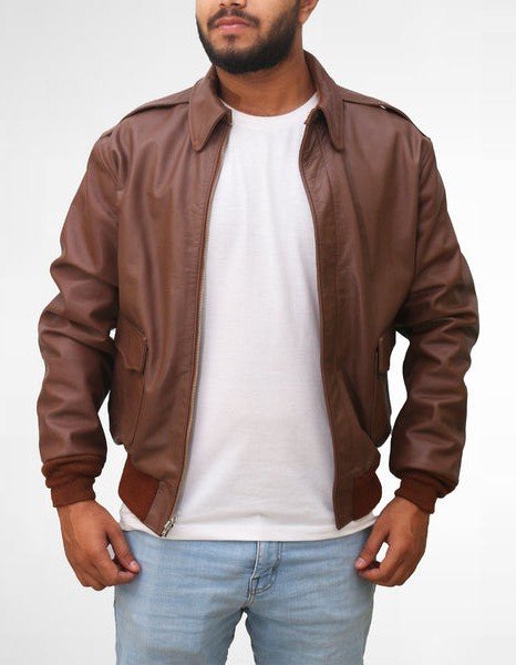 Bomber Brown Leather Jacket
