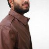 Bomber Brown Leather Jacket