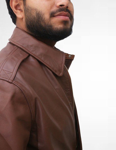 Bomber Brown Leather Jacket