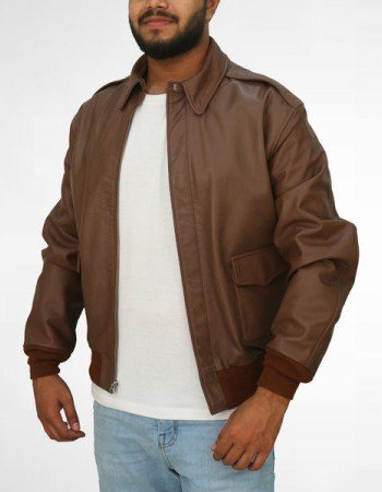 Bomber Flight Brown Real Leather Jacket