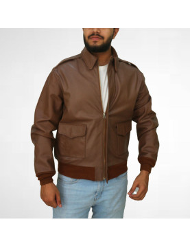 Bomber Flight Brown Real Leather Jacket