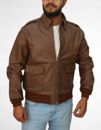 Bomber Flight Brown Real Leather Jacket