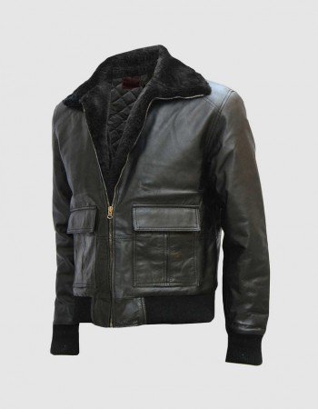 Bomber Leather Jacket With Fur
