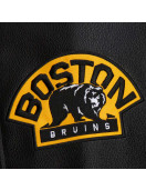 Boston Bruins Black Out Team Logo Varsity Jacket