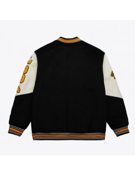 Boston Bruins Team History Black Vintage Logo Varsity Jacket