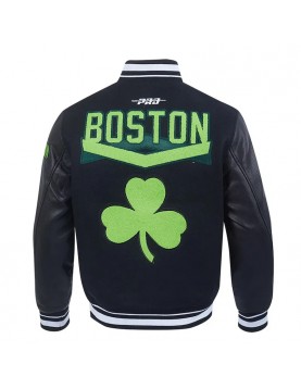 Boston Celtics 2024/25 City Edition Chenille Black Varsity Jacket