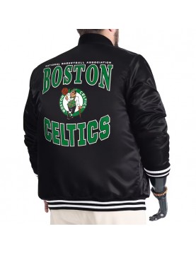 Boston Celtics Adaptive Bold Logo Varsity Satin Jacket