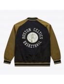 Boston Celtics Black/Olive Satin Double Clutch Jacket Boston Celtics Black/Olive Satin Double Clutch Jacket