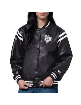 Boston Celtics High Heat Vegan Black Varsity Leather Jacket