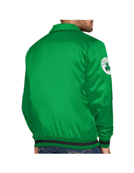Boston Celtics Stitch Applique Kelly Green Satin Jacket