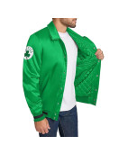 Boston Celtics Stitch Applique Kelly Green Satin Jacket