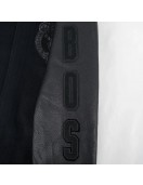 Boston Celtics Triple Black Varsity Wool and Leather Jacket