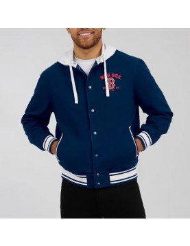 Boston Red Sox Navy Hooded Cotton Jacket