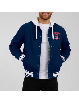 Boston Red Sox Navy Hooded Cotton Jacket