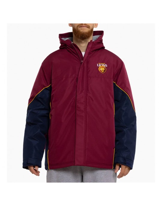 Brisbane Lions Stadium Maroon and Navy Full-Zip Hooded Jacket