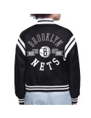 Brooklyn Nets Printed Logo Varsity Satin Jacket