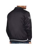 Brooklyn Nets Stitch Applique Black Satin Jacket