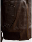 Brown Sheep Leather Bomber Jacket