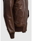 Brown Sheep Leather Bomber Jacket