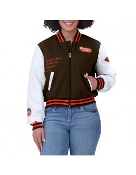 Brown/White Cleveland Browns Varsity Full-Zip Jacket