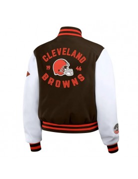 Brown/White Cleveland Browns Varsity Full-Zip Jacket