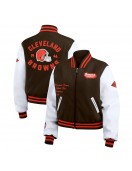 Brown/White Cleveland Browns Varsity Full-Zip Jacket Brown/White Cleveland Browns Varsity Full-Zip Jacket
