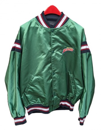  Buffalo Bisons Green Minor League Bomber Satin Jacket